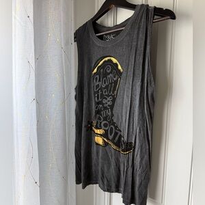 Gray Graphic Tank Top